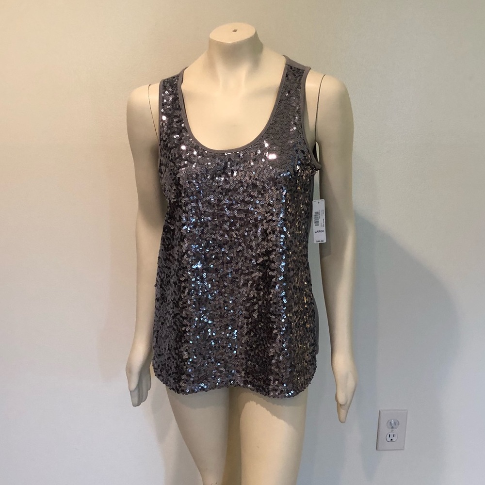 Allen B silver sequin top. Very dressy.